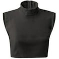 thumbnail image 2 of Collections Etc Zippered Dickie Layer Top with Armholes - Soft Knit Mock Turtleneck for Layered Look, Black, One Size, 2 of 4