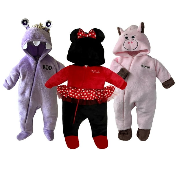 Kit 3 Mamelucos con Gorro Bordado Disney Boo, Minnie, Hamm Disney KitB170