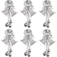 thumbnail image 1 of 6 Pack Christmas Bell Hanging Christmas Tree Bells, Double Bells With Balls And Bow For Party Window - Silver, 1 of 1