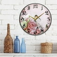 thumbnail image 6 of 9.5" Round Silent Wall Clocks Pink Roses and Butterfly Acrylic Battery Operated Clock Non-Ticking Clocks Bedroom Living Room Home Decorative, 6 of 10