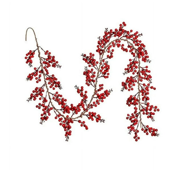 HESHENG 6Ft Red Berry Christmas Garland, Artificial Garland Indoor Outdoor Garden Gate Home Decoration for Winter Holiday New Year Decor