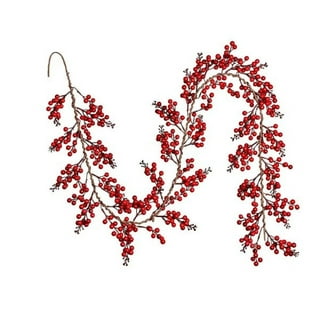1Pc Red Berry Garland Christmas Decoration 6.23Ft Holiday Garland