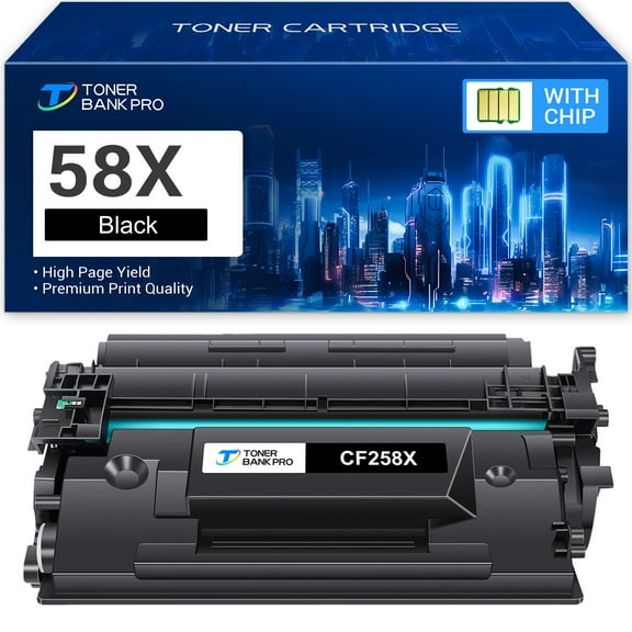 CF258X 58X Toner Cartridge Black (with Chip, High-yield ) Compatible for HP 58A 58X CF258X CF258A HP LaserJet Pro M404n M404dn M404dw MFP M428fdw M428fdn M428dw M406dn M430f M404 M428 Printer Ink