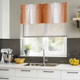 thumbnail image 5 of Orange White Ombre Valances for Windows, Decorative Rod Pocket Window Valance Curtains, Farmhouse Country Minimalist Art Short Curtain Drapes for Kitchen/Bathroom/Living Room, 2 Panels, 42" W x 18" L, 5 of 8