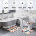 thumbnail image 6 of Ocean Shell Bathroom Rugs Set Colorful Shell Coral Abstract Texture Non Slip Absorbent Soft Bath Mats 3 Piece Set with Bathroom Rug, U-Shaped Floor Mat, Toilet Seat Cover Large Size, 6 of 9