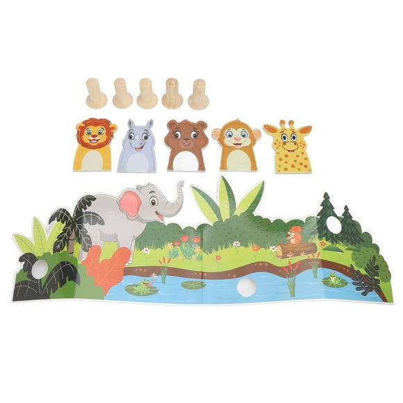 FYBTO Cartoon Animal Finger Puppet Set Funny Home Party Felt Jungle Adventure Finger Puppets for Kid-090503