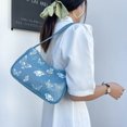thumbnail image 3 of Sywqhk Vintage Mujer Mariposa Impresión Pu Axila Bolsa Casual Bolsos (Azul) Sywqhk Para estrenar, 3 of 7