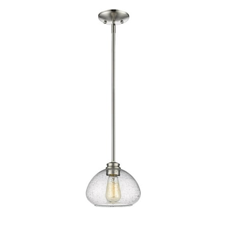 

Mini Pendants 1 Light With Brushed Nickel Finish Steel Medium Base Bulb 8 inch 100 Watts