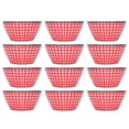 thumbnail image 1 of 12 Uds ensaladeras fruta comida sopa tazón para servir vajilla para el hogar restaurante uso rejillas rojas, 1 of 14