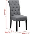 thumbnail image 4 of Set of 4 High Back Dining Chairs Side Chair Habit Tufted Parsons Solid Wood Legs Living Room Gray, 4 of 7