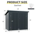 thumbnail image 3 of Metal Outdoor Garbage Bin Shed for 2 Trash Cans Black WIth Sloped Roof, 3 of 10