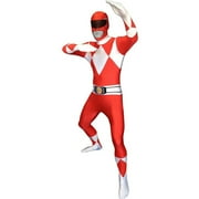 Morphsuits الكبار الأحمر حارس القوة Morphsuit الرجال خارقة الهوى فستان زي هالوين الأحمر XL