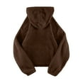 thumbnail image 5 of Atogsazn Fuzzy Hoodies for Women Fleece Long Sleeve Pullover Sweatshirt Winter Warm Sherpa Tops Hooodie Clothing Coffee XXL Fashion, 5 of 5