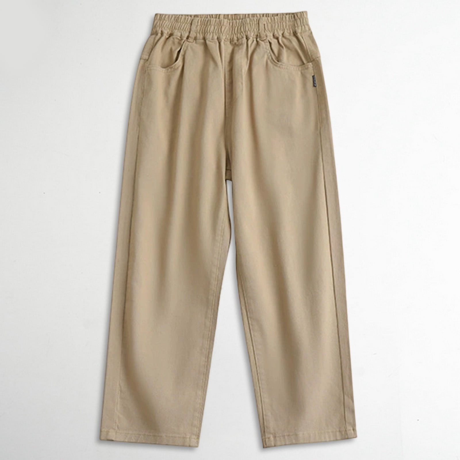 Wdgfv Boys Bootcut Jeans Boys Pants Comfortable Khaki School Trousers High Waist Straight Leg for Casual Daily Wear Kids Outfit Khaki 13-14 Years