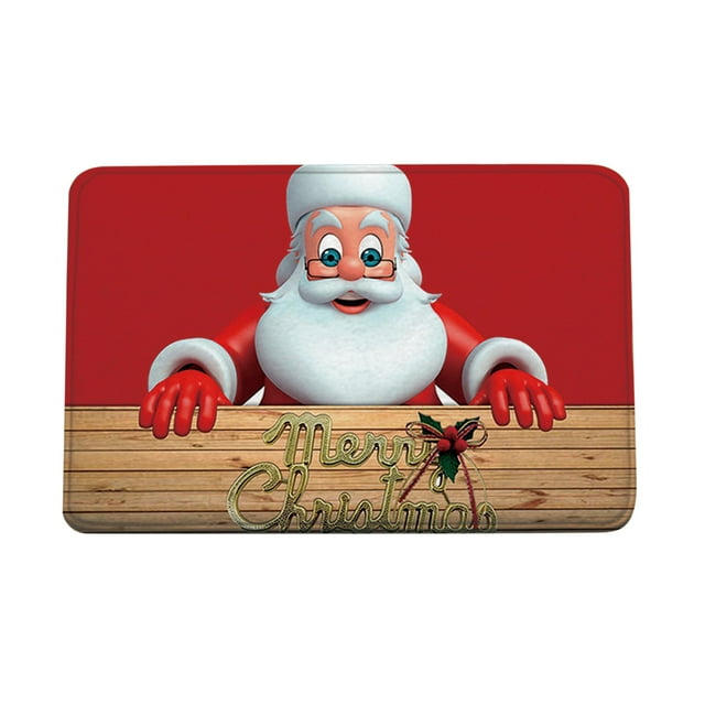 Xihbxyly Felpudo Navideño de Poliéster Suave, Absorbente y Cómodo, Antideslizante, Duradero para Sala de Estar, Cocina, Pasillo, Baño, Decoración Navideña, 40 X 60 Cm.