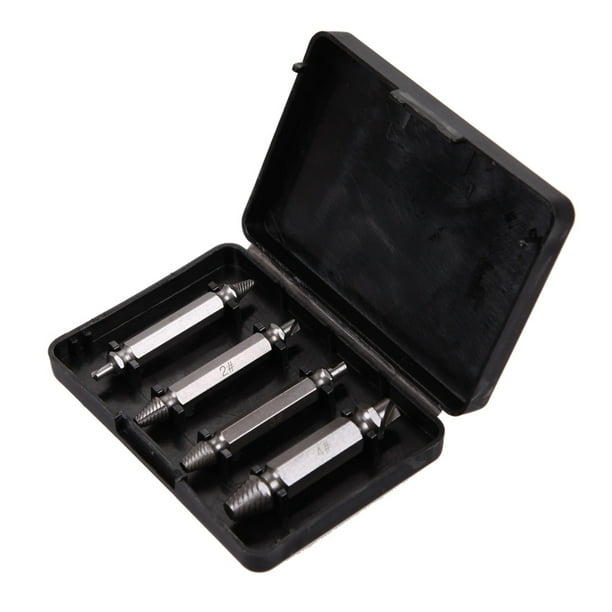Destornillador Extractor de tornillos 4 en 1 Juego de guía de brocas Extractor de pernos rotos y dañados Likrtyny Para estrenar