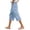 Light Blue, variant on Capri Pants for Women Summer Casual Elastic Waist Decorative Side Buttons Straight Leg Cropped Pants with Pockets