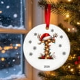 thumbnail image 6 of Fievgin Christmas Ornament 2026, Letter T Initial Decoration with Santa Hat for Tree & Gift, 6 of 7