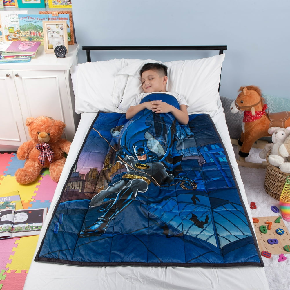Batman Kids Weighted Blanket, Super Soft Plush Bedding, 36" x 48” 4.5lbs, Blue/Black Walmart