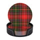 thumbnail image 1 of Posavasos de cuero de 6 piezas, posavasos de tartán del clan Somerville para bebidas, posavasos para tazas, regalo de inauguración de la casa, ideal para la decoración del hogar, 1 of 7