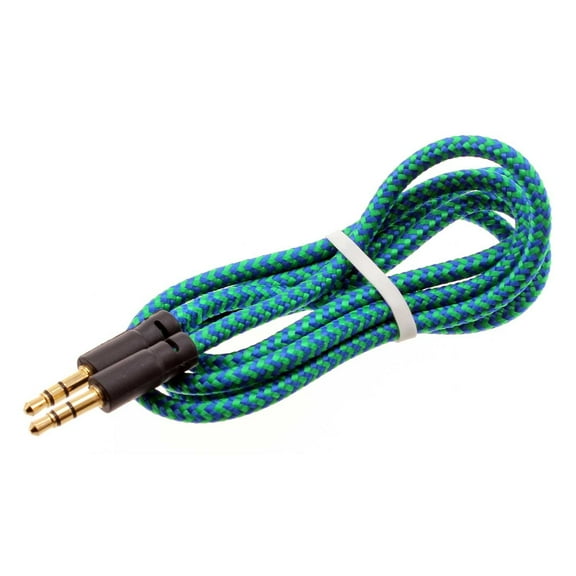 3.5mm Aux Cable For Verve Connect, ZMax 11 - Adapter Car Stereo Aux-in Audio Cord Speaker Jack Wire Braided Green for Consumer Cellular Verve Connect, ZMax 11