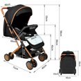 thumbnail image 2 of Lightweight foldable travel stroller, baby stroller, reclining function, lying flat position, compact stroller, with mosquito net and mat, 98*71*45 cm, 2 of 5