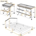 thumbnail image 3 of 3-Pieces Bedroom Sets, Full Size Platform Bed with Nightstand and Storage Dresser for Bedroom Living Room Easy Assembly, White+Gray, 3 of 7