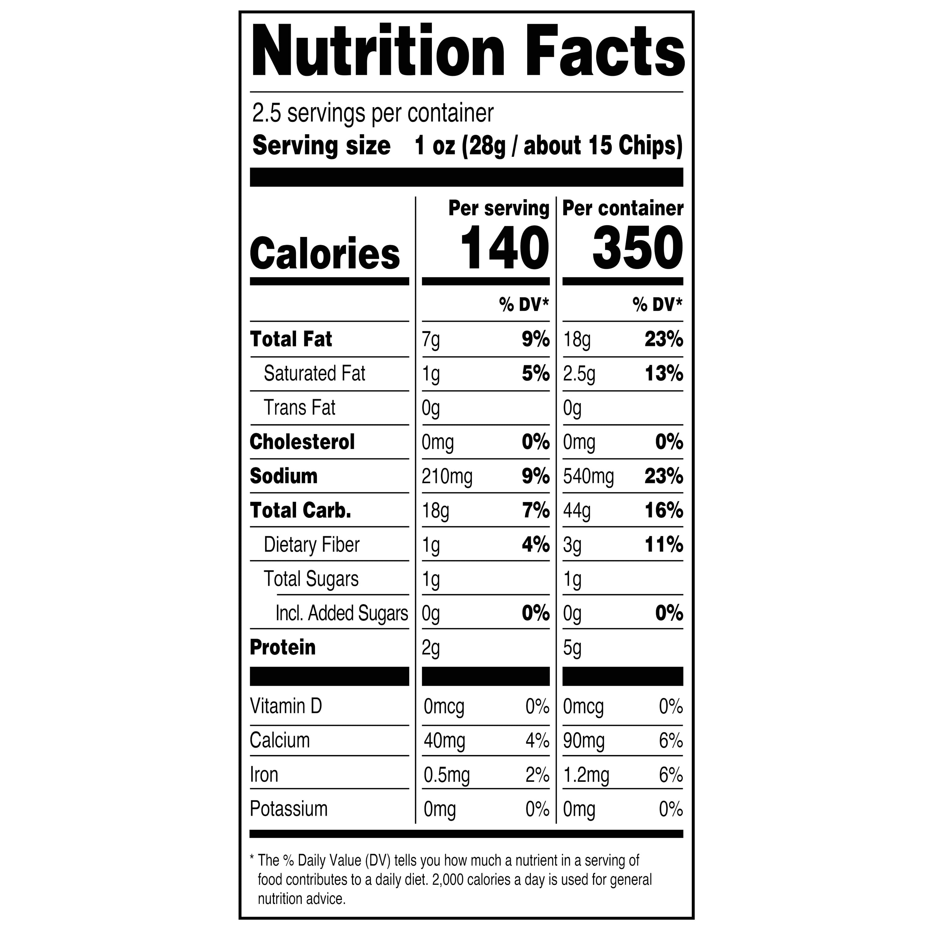 Great Value Nacho Cheese Tortilla Chips, 2.5 oz Bag
