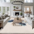 thumbnail image 3 of Navy Blue Floral Area Rugs 8'x10', Washable Small Throw Rugs for Living Room Patio, Watercolor Flowers Farmhouse Linen Indoor Outdoor Rug Non-Slip Low Pile Carpet Runner Reversible Floor Mats, 3 of 8
