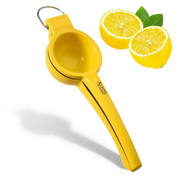Alpine Cuisine Lemon/Lime Squeezer with hook - Handheld Aluminum Citrus Juicer, Manual Citrus Juicer, Orange & Lemon Press - Kitchen Tools and Gadgets for Making Fresh Juice - 8.9 x 2.9 Inches