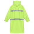 thumbnail image 4 of TiaoBug Men Raincoat Safety Work Rain Gear Waterproof Long Hooded Rain Jacket Coat Poncho Fluorescent Green M/165, 4 of 7