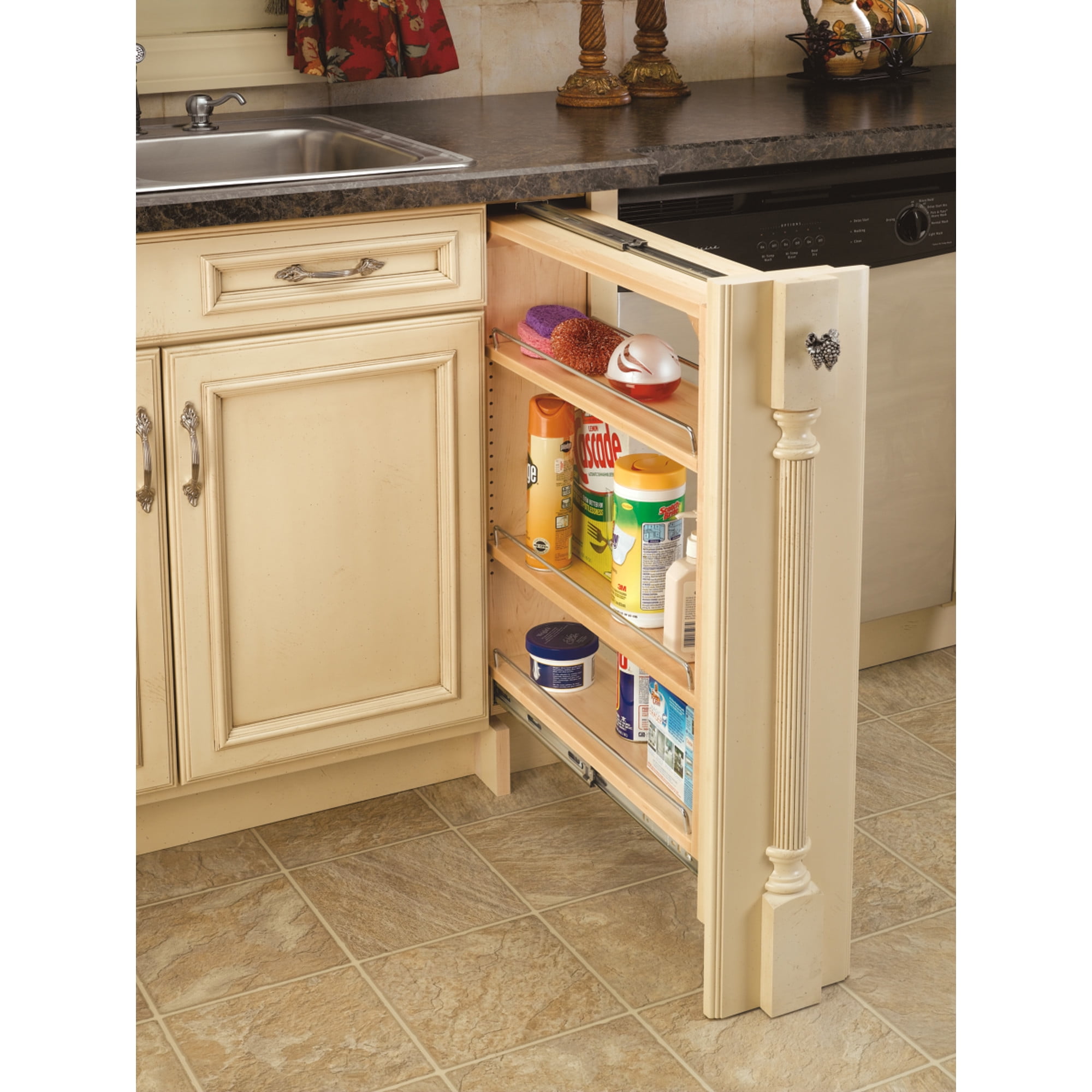 Rev A Shelf 9 Adjustable Sliding Shelves Storage Kitchen Cabinet Filler Organizer Spice Rack 432 BF 9C Walmart