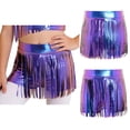 thumbnail image 3 of iiniim Girls Metallic Tassels Latin Dance Shorts Jazz Cha-cha Disco Party Performance Dancewear Blue 16, 3 of 7