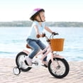 thumbnail image 2 of Costway 12 Inch Bicycle with Height Adjustable Handlebar & Seat Basket Bell Training Wheels Pink, 2 of 10