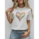 thumbnail image 1 of 1 Women's "Be Kind" Rainbow Heart Graphic T-Shirt - 100%, Crew Neck, Short Sleeve, Regular Fit, Casual Knit Fabric, All-Season Wear, Machine Washable Tee For Adult, Men, Women, Teen, Teenager, Adoles, 1 of 6
