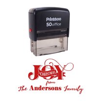 Printtoo Personalized Red Self Inking Joy Christmas Stamp Custom Rubber Stamper-68 x 30 mm