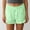 Green, variant on Women's High Waist Stripe Pattern Shorts, Casual Summer Loose Fit Versatile Bottoms, Comfortable Elastic Waistband Trendy Beach Shorts