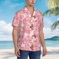 thumbnail image 6 of Uemuo Rose Flowers Printed Regular Fit Short Sleeve Casual Hawaiian Shirt for Men,Aloha shirt,Tropical shirt,Floral print shirt,Vacation Beach shirt-Medium, 6 of 9