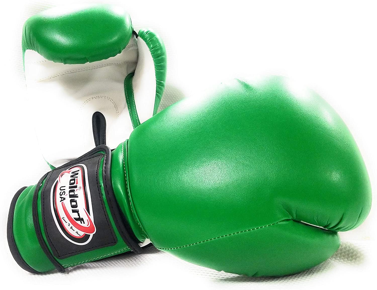 Woldorf USA Water Resistant Nylon Boxing Gloves Kickboxing Muay Thai Punching Bag Gloves Vinyl Green - Durable Boxing Gloves - Multi-Layered Foam Padding Offers Unbeatable Men Women Fight Gloves 16oz