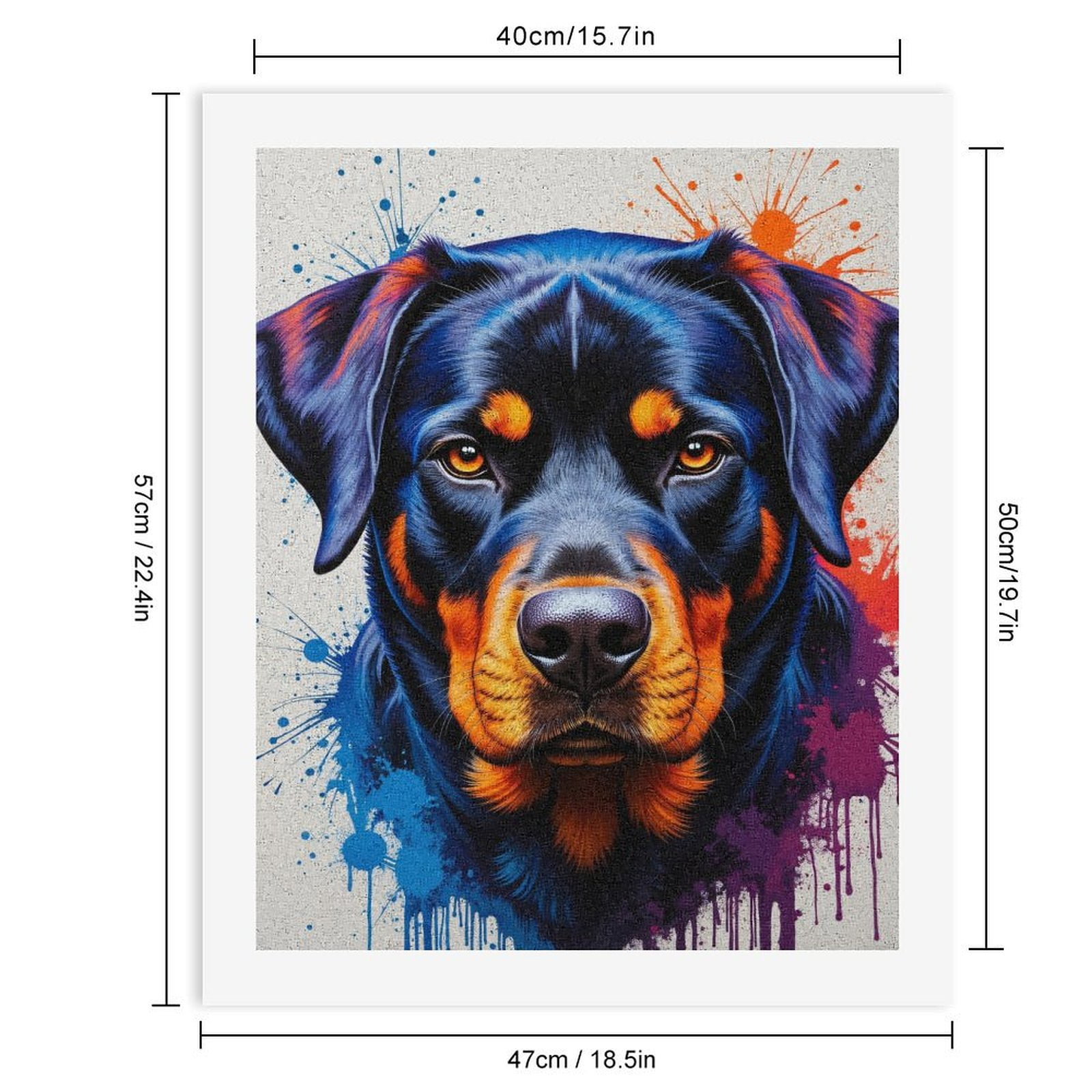Paint By Numbers Kit for Adults Beginner - DIY Colorful Canine Art Splashes Canvas Painting Kits for Adults, Frameless Paint By Number for Adults for Home Wall Decor 16x20 Inch