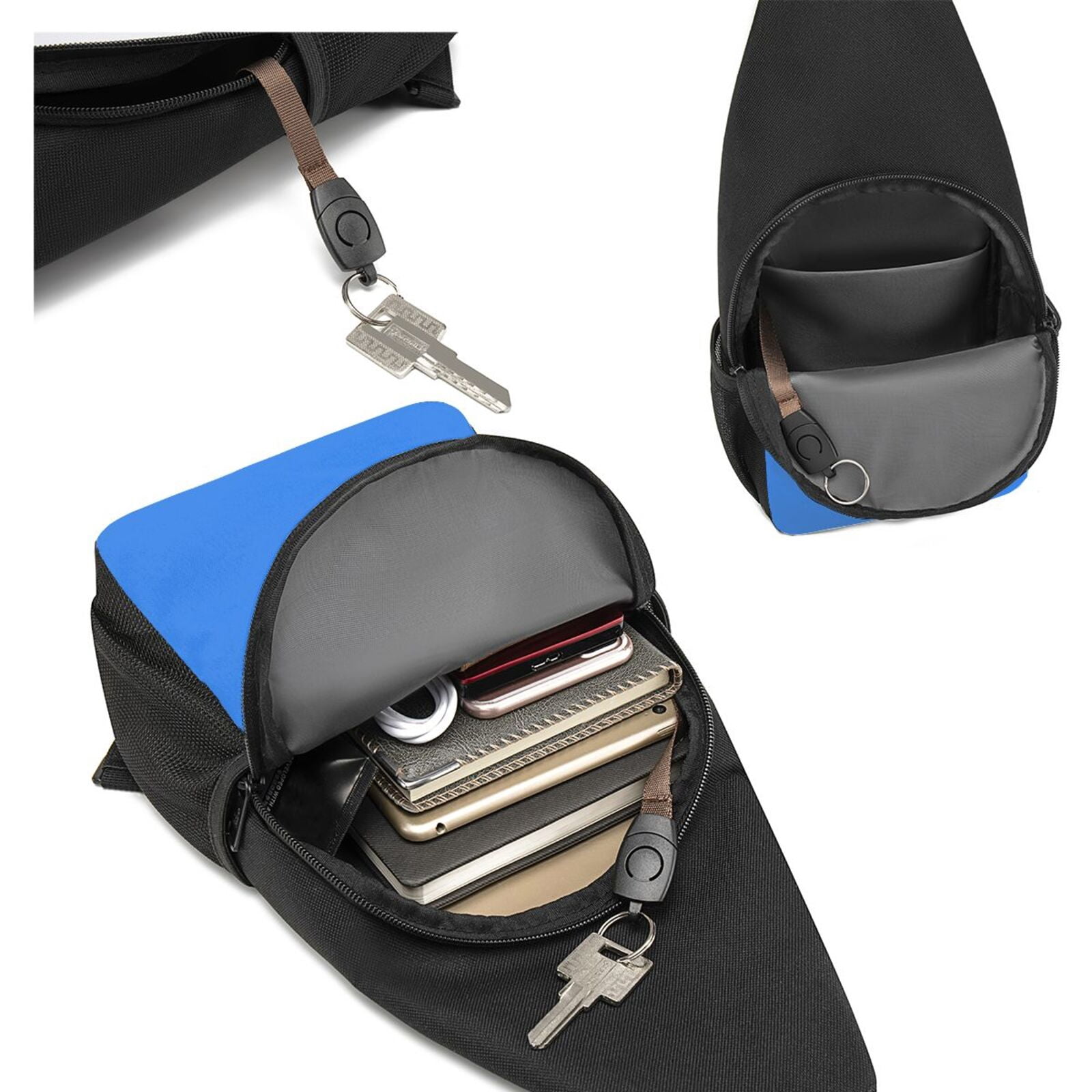 Xecao's Dodgerblue Print Sling Bag: A Versatile Chest, Shoulder, and Crossbody Backpack for Casual Days Out, Perfect for Both Men and Women