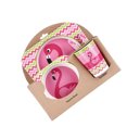 thumbnail image 4 of Langgg Kids Tableware Set 5Pcs Baby Bamboo Fiber Cartoon Bowl Animal Dinnerware Set Toddler Cup Spoon Fork, 4 of 5