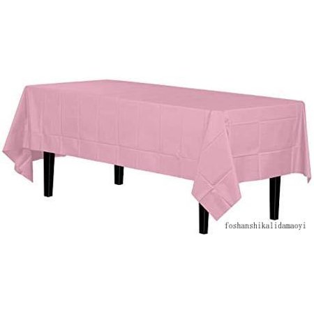 

12-Pack Premium Plastic Tablecloth 54In. X 108In. Rectangle Table Cover - Pink