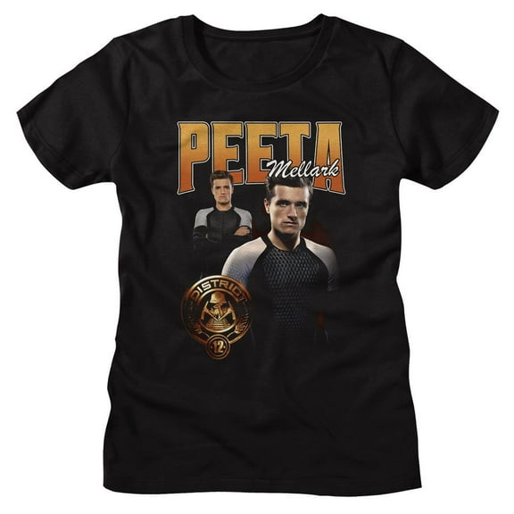 Hunger Games Peeta Duo Photo Black Women's T-Shirt S