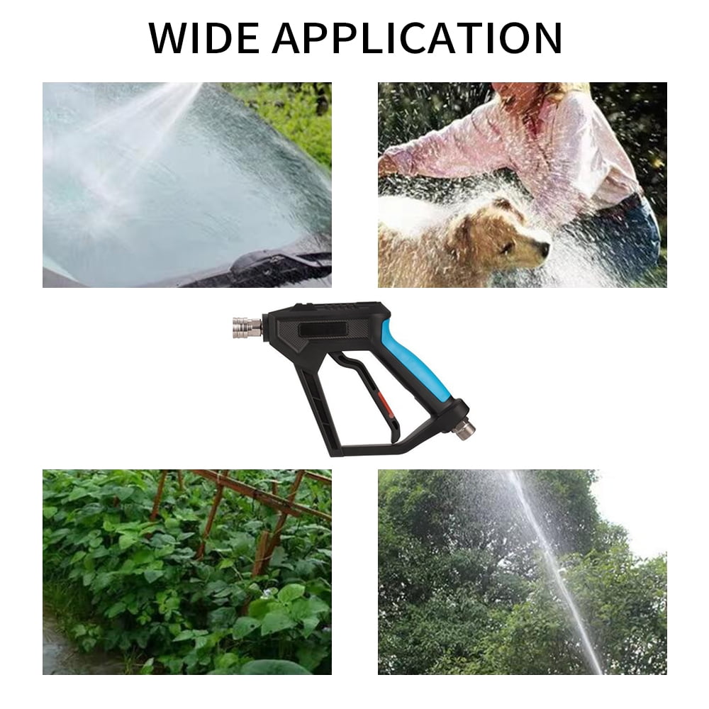 Washer High Pressure Washer Gun, Power Washer Short Gun With 1/4 Inch Quick Connector, M22-14mm Male Inlet For Foam Cannon Car Wash