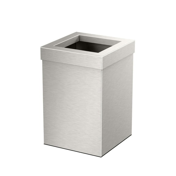 Gatco Elevate Stainless Steel 3 Gallon Square Wastebasket, Satin Nickel
