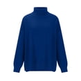 thumbnail image 4 of Itsame Knitted Sweater Women Long Sleeves Sweatershirt High Neck Solid Color Relaxed Sweatshirts Blue Size Free Size, 4 of 6