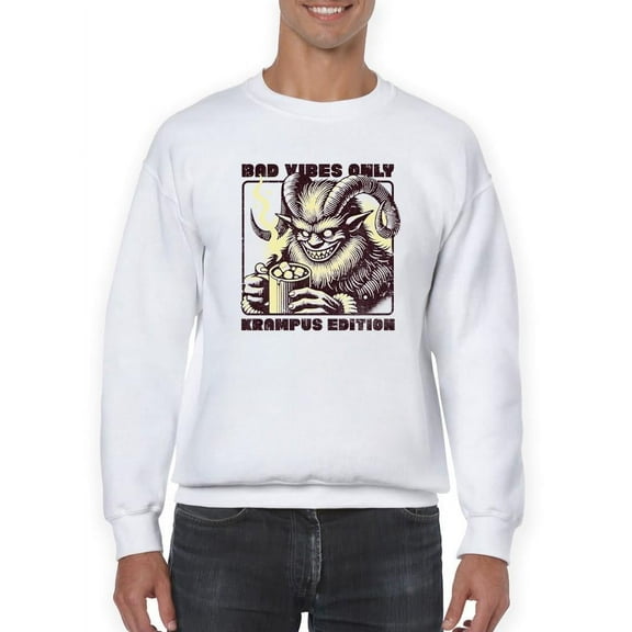 Bad Vibes Only Creepy Krampus Holiday Men's Sweatshirt