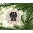thumbnail image 2 of Merry Christmas Wire Haired Dachshund Dapple Ceramic Ornament 2.8 in x 2.8 in, 2 of 3