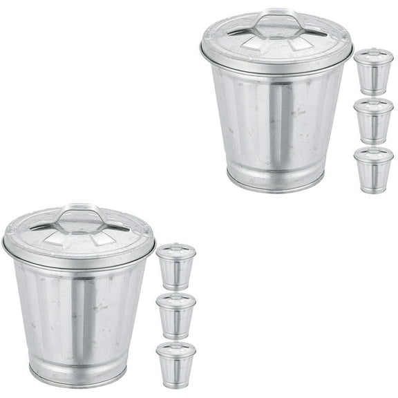 MLINS 8 pcs  Mini Countertop Trash Can Firm Desktop Waste Basket Trash Can Storage Bucket for Student